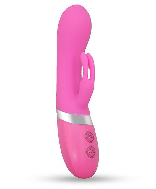 Розовый вибромассажер с загнутой головкой и клиторальным стимулятором THE RHYTHM DUAL MOTOR VIBE - 16 см. Розовый вибромассажер с загнутой головкой и клиторальным стимулятором THE RHYTHM DUAL MOTOR VIBE - 16 см.