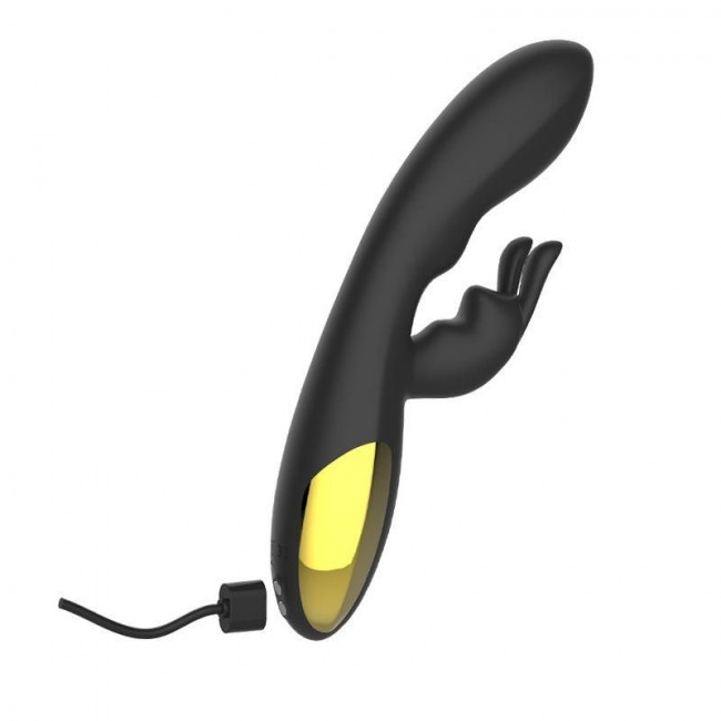 Черный вибратор-кролик Crazy Rabbit - 20 см. Черный вибратор-кролик Crazy Rabbit - 20 см.