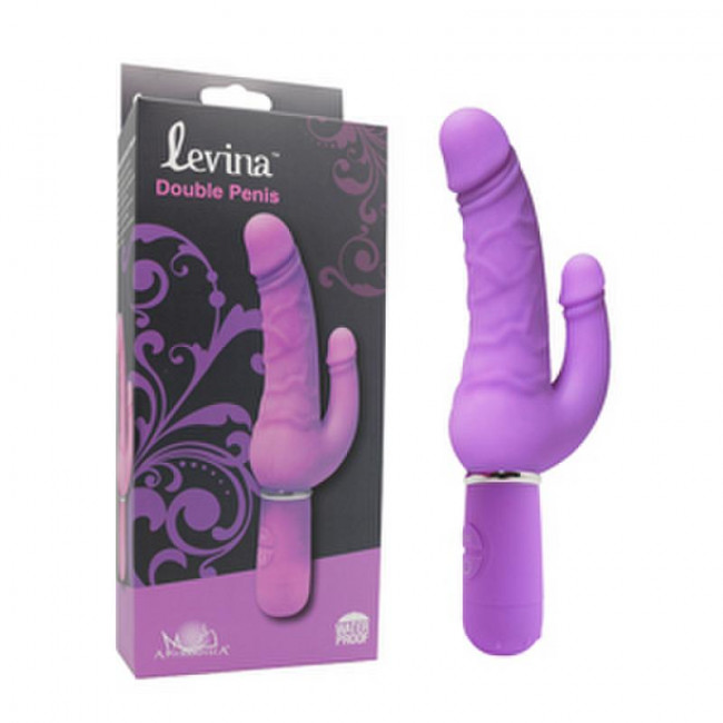 Фиолетовый вибратор Levina Double Penis - 21,5 см. Фиолетовый вибратор Levina Double Penis - 21,5 см.