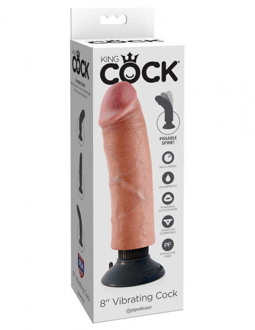 Вибромассажер на присоске 8" Vibrating Cock - 21,6 см. Вибромассажер на присоске 8" Vibrating Cock - 21,6 см.