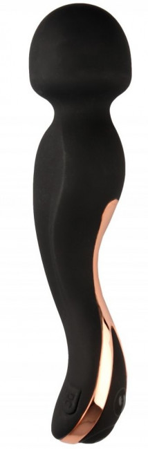 Черный вибростимулятор с круглой головкой Черный вибростимулятор с круглой головкой