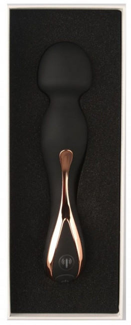 Черный вибростимулятор с круглой головкой Черный вибростимулятор с круглой головкой