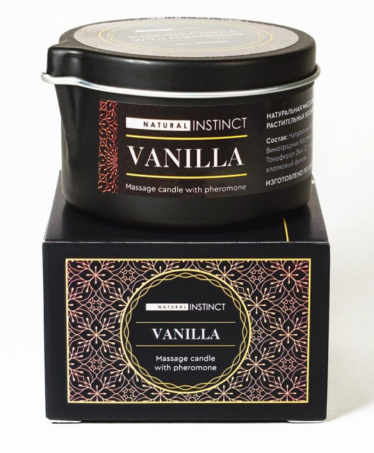 Массажная свеча с феромонами Natural Instinct VANILLA - 70 мл.