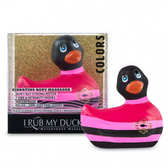 Вибратор-уточка I Rub My Duckie 2.0 Colors с черно-розовыми полосками Вибратор-уточка I Rub My Duckie 2.0 Colors с черно-розовыми полосками