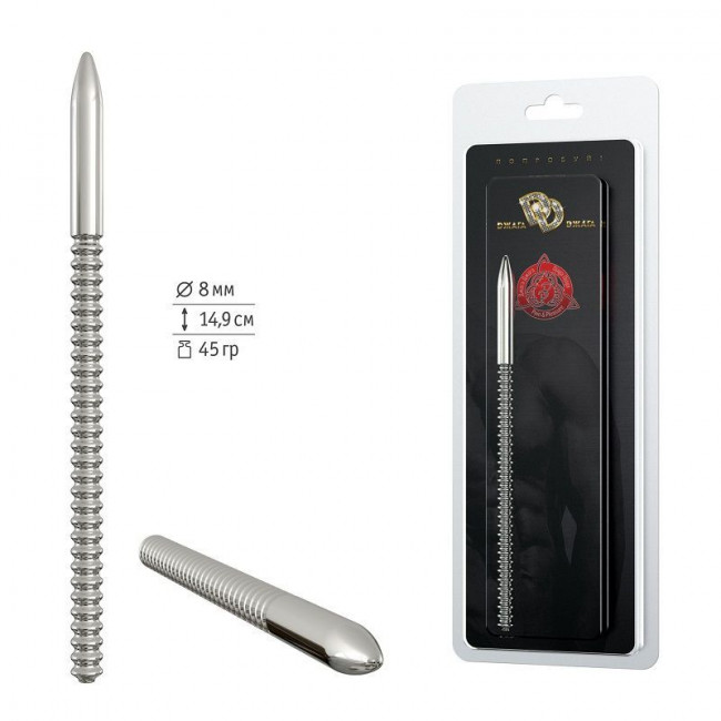 Серебристый уретральный винтовой плаг - 14,9 см. Серебристый уретральный винтовой плаг - 14,9 см.