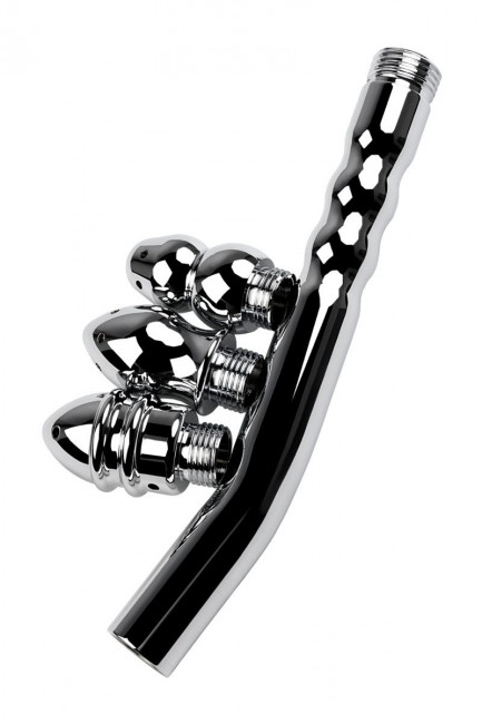 Металлический анальный душ с тремя насадками Металлический анальный душ с тремя насадками