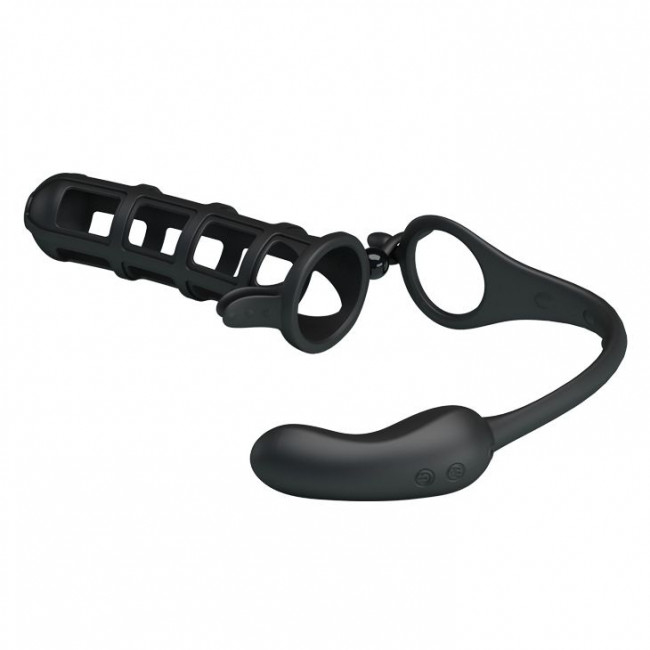 Насадка со съемным вибростимулятором простаты Hercules Penis Sneath