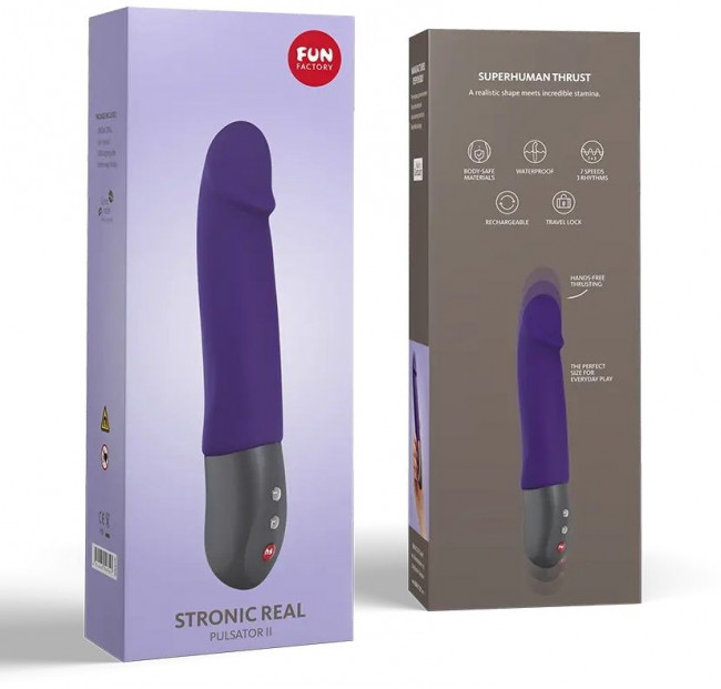 Фиолетовый пульсатор Stronic Real - 20 см. Фиолетовый пульсатор Stronic Real - 20 см.