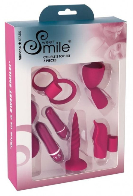 Малиновый вибронабор для пар из 7 предметов