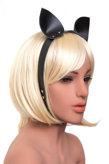 Оригинальные ушки "Кошка" на кожаном ремешке