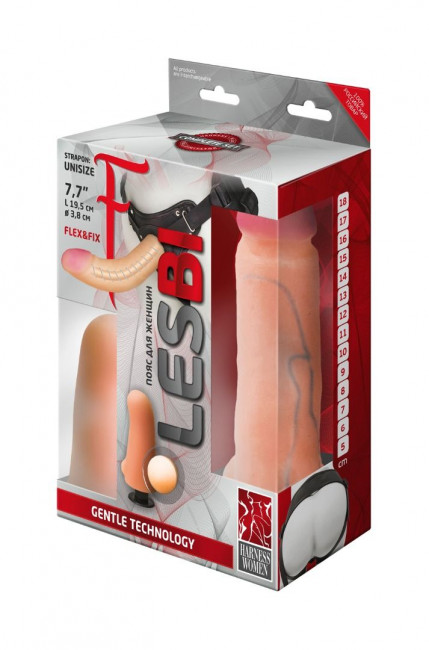 Телесный страпон Harness LESBI с вагинальной пробкой Телесный страпон Harness LESBI с вагинальной пробкой